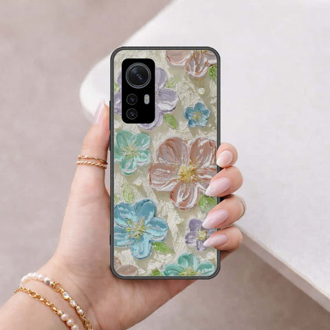 Xiaomi 12 Pro Cover - Floral Series 4 - HQ Ultra Shine Premium Infinity Glass Soft Silicon Borders Case
