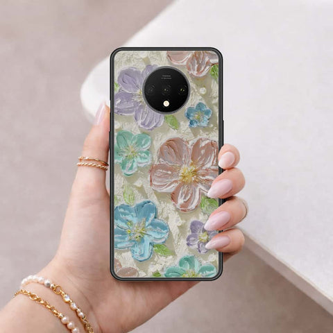 OnePlus 7T Cover - Floral Series 4 - HQ Ultra Shine Premium Infinity Glass Soft Silicon Borders Case
