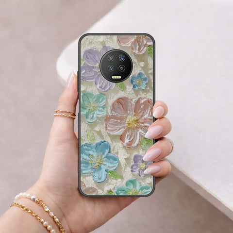 Infinix Note 7 Cover - Floral Series 4 - HQ Ultra Shine Premium Infinity Glass Soft Silicon Borders Case