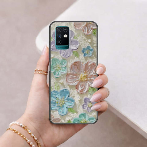 Infinix Note 10 Cover - Floral Series 4 - HQ Ultra Shine Premium Infinity Glass Soft Silicon Borders Case