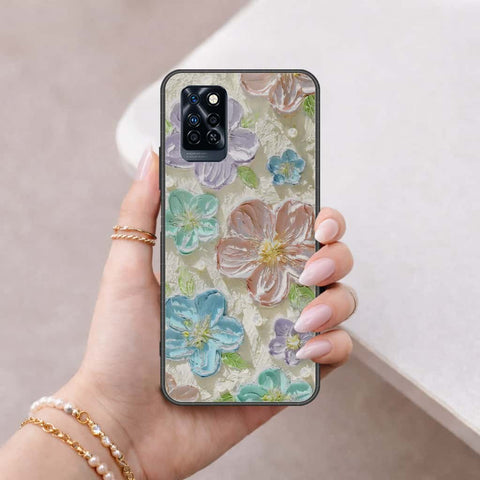 Infinix Note 10 Pro Cover - Floral Series 4 - HQ Ultra Shine Premium Infinity Glass Soft Silicon Borders Case