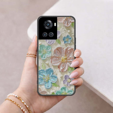 OnePlus 10R Cover - Floral Series 4 - HQ Ultra Shine Premium Infinity Glass Soft Silicon Borders Case