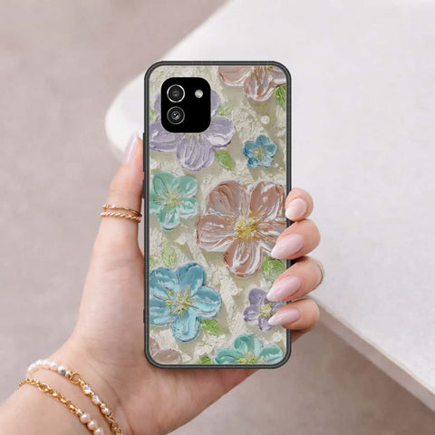 Samsung Galaxy A03 Cover - Floral Series 4 - HQ Ultra Shine Premium Infinity Glass Soft Silicon Borders Case