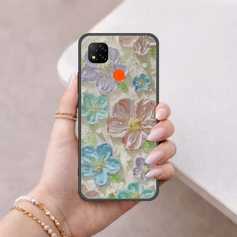 Xiaomi Redmi 9C Cover - Floral Series 4 - HQ Ultra Shine Premium Infinity Glass Soft Silicon Borders Case