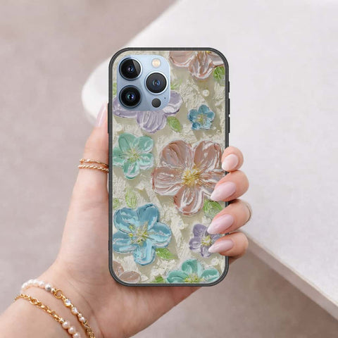 iPhone 14 Pro Max Cover - Floral Series 4 - HQ Ultra Shine Premium Infinity Glass Soft Silicon Borders Case