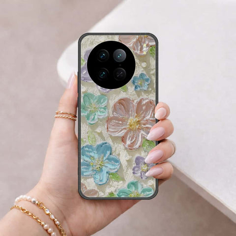 Vivo X90 Pro Cover - Floral Series 4 - HQ Ultra Shine Premium Infinity Glass Soft Silicon Borders Case