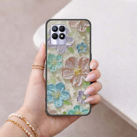 Realme 8i Cover - Floral Series 4 - HQ Ultra Shine Premium Infinity Glass Soft Silicon Borders Case