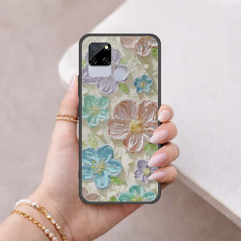 Realme C12 Cover - Floral Series 4 - HQ Ultra Shine Premium Infinity Glass Soft Silicon Borders Case