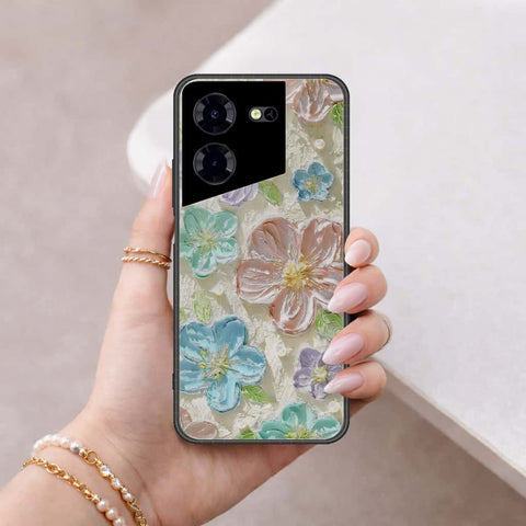 Tecno Pova 5 Pro Cover - Floral Series 4 - HQ Ultra Shine Premium Infinity Glass Soft Silicon Borders Case