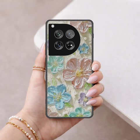 OnePlus 12 Cover - Floral Series 4 - HQ Ultra Shine Premium Infinity Glass Soft Silicon Borders Case