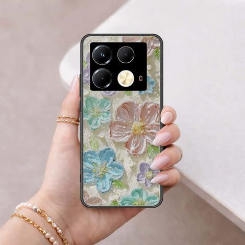 Infinix Note 40 Cover - Floral Series 4 - HQ Ultra Shine Premium Infinity Glass Soft Silicon Borders Case