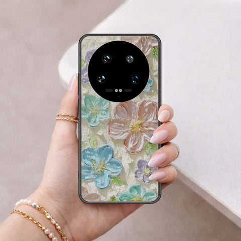 Xiaomi 14 Ultra Cover - Floral Series 4 - HQ Ultra Shine Premium Infinity Glass Soft Silicon Borders Case