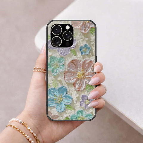 IPhone 15 Pro Cover - Floral Series 4 - HQ Ultra Shine Premium Infinity Glass Soft Silicon Borders Case