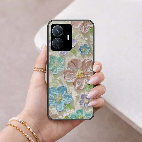Vivo Y77e Cover - Floral Series 4 - HQ Ultra Shine Premium Infinity Glass Soft Silicon Borders Case