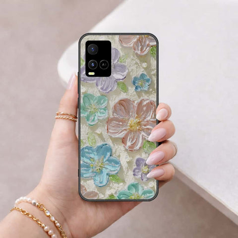 Vivo Y32 Cover - Floral Series 4 - HQ Ultra Shine Premium Infinity Glass Soft Silicon Borders Case