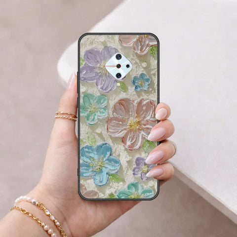Vivo Y9s Cover - Floral Series 4 - HQ Ultra Shine Premium Infinity Glass Soft Silicon Borders Case
