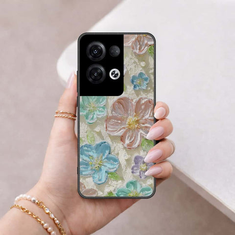 Oppo Reno 8 Pro  Cover - Floral Series 4 - HQ Ultra Shine Premium Infinity Glass Soft Silicon Borders Case