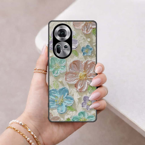 Oppo Reno 11 5G Cover - Floral Series 4 - HQ Ultra Shine Premium Infinity Glass Soft Silicon Borders Case