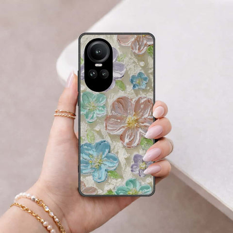 Oppo Reno 10 Pro Cover - Floral Series 4 - HQ Ultra Shine Premium Infinity Glass Soft Silicon Borders Case