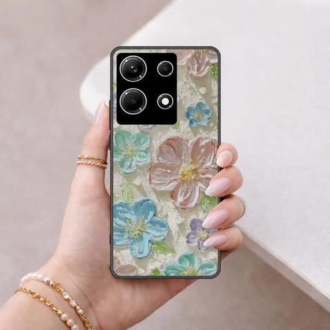 Infinix Note 30 Cover - Floral Series 4 - HQ Ultra Shine Premium Infinity Glass Soft Silicon Borders Case