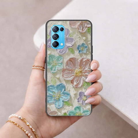 Oppo Reno 5 5G Cover - Floral Series 4 - HQ Ultra Shine Premium Infinity Glass Soft Silicon Borders Case