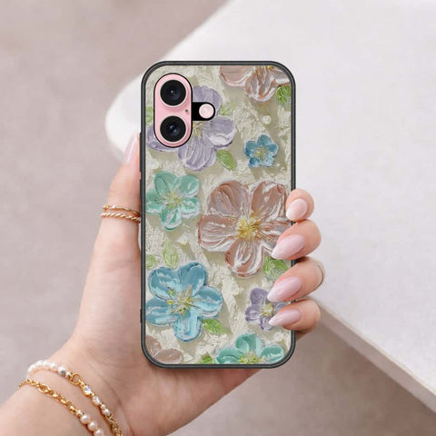 iPhone 16 Plus - Floral Series 4 - HQ Ultra Shine Premium Infinity Glass Soft Silicon Borders Case