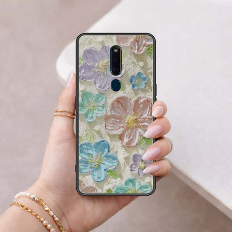 Oppo R19 Cover - Floral Series 4 - HQ Ultra Shine Premium Infinity Glass Soft Silicon Borders Case