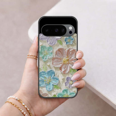 Google Pixel 9 Pro XL Cover - Floral Series 4 - HQ Ultra Shine Premium Infinity Glass Soft Silicon Borders Case