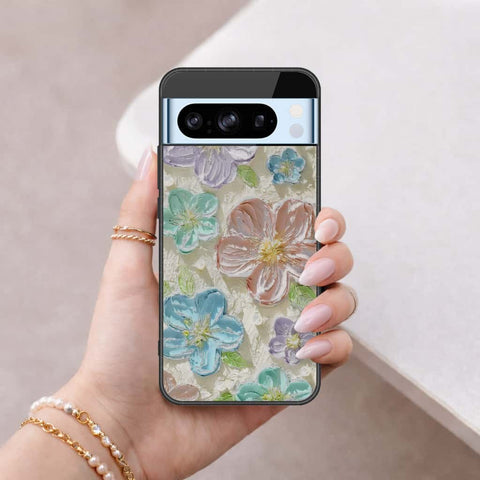 Google Pixel 8 Pro Cover - Floral Series 4 - HQ Ultra Shine Premium Infinity Glass Soft Silicon Borders Case