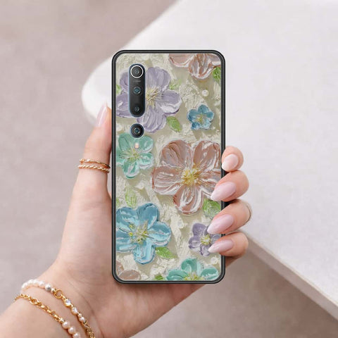 Xiaomi Mi 10 Cover - Floral Series 4 - HQ Ultra Shine Premium Infinity Glass Soft Silicon Borders Case