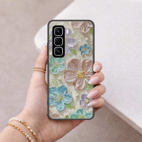 Infinix Hot 60 Pro Plus Cover - Floral Series 4 - HQ Ultra Shine Premium Infinity Glass Soft Silicon Borders Case