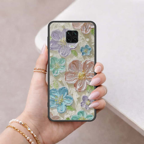 Xiaomi Redmi Note 9 Pro Cover - Floral Series 4 - HQ Ultra Shine Premium Infinity Glass Soft Silicon Borders Case