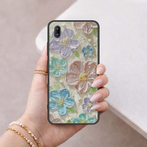 Vivo Y91 (Without Logo Hole) Cover - Floral Series 4 - HQ Ultra Shine Premium Infinity Glass Soft Silicon Borders Case
