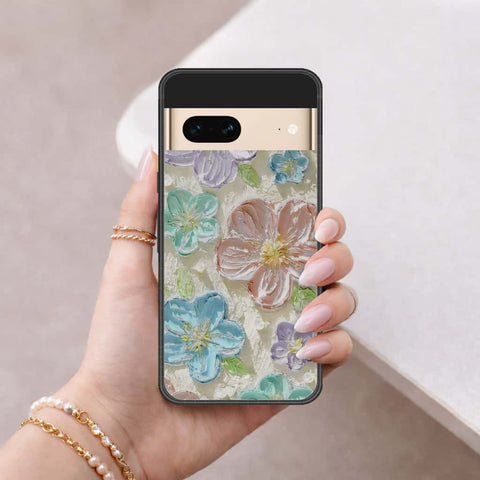 Google Pixel 7 Cover - Floral Series 4 - HQ Ultra Shine Premium Infinity Glass Soft Silicon Borders Case