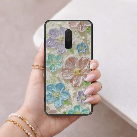 Xiaomi Pocophone F1 Cover - Floral Series 4 - HQ Ultra Shine Premium Infinity Glass Soft Silicon Borders Case