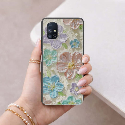 Samsung Galaxy M51 Cover - Floral Series 4 - HQ Ultra Shine Premium Infinity Glass Soft Silicon Borders Case