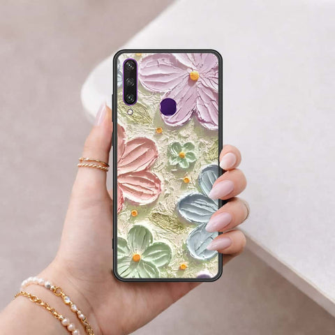Huawei Y6p Cover - Floral Series 4 - HQ Ultra Shine Premium Infinity Glass Soft Silicon Borders Case