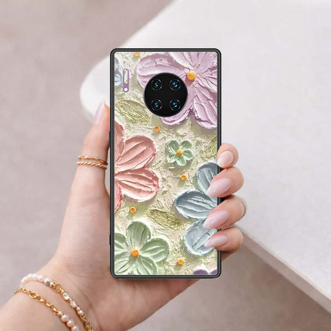 Huawei Mate 30 Pro Cover - Floral Series 4 - HQ Ultra Shine Premium Infinity Glass Soft Silicon Borders Case