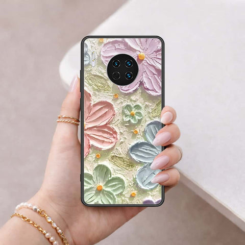 Huawei Mate 30 Cover - Floral Series 4 - HQ Ultra Shine Premium Infinity Glass Soft Silicon Borders Case