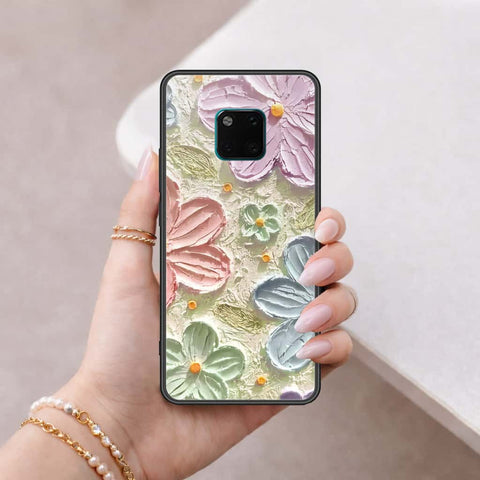 Huawei Mate 20 Pro Cover - Floral Series 4 - HQ Ultra Shine Premium Infinity Glass Soft Silicon Borders Case