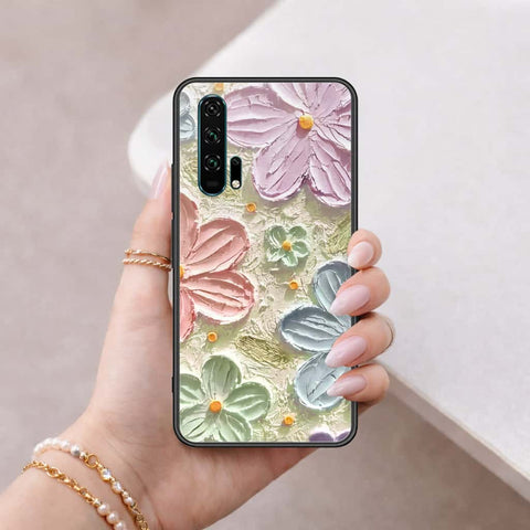 Honor 20 Pro Cover - Floral Series 4 - HQ Ultra Shine Premium Infinity Glass Soft Silicon Borders Case