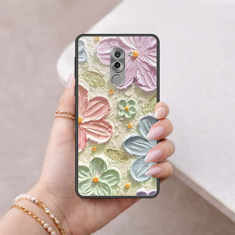 Huawei Honor 6X Cover - Floral Series 4 - HQ Ultra Shine Premium Infinity Glass Soft Silicon Borders Case