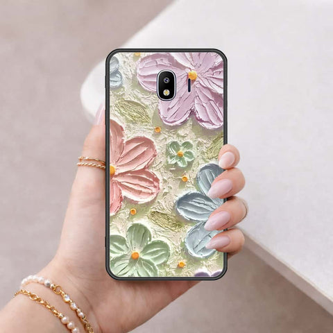 Samsung Galaxy J4 2018 Cover - Floral Series 4 - HQ Ultra Shine Premium Infinity Glass Soft Silicon Borders Case