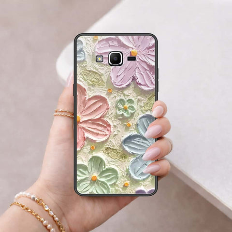 Samsung Galaxy J2 Prime Cover - Floral Series 4 - HQ Ultra Shine Premium Infinity Glass Soft Silicon Borders Case