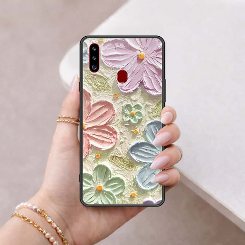 Samsung Galaxy A20s Cover - Floral Series 4 - HQ Ultra Shine Premium Infinity Glass Soft Silicon Borders Case