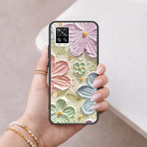 Vivo V20 Cover - Floral Series 4 - HQ Ultra Shine Premium Infinity Glass Soft Silicon Borders Case