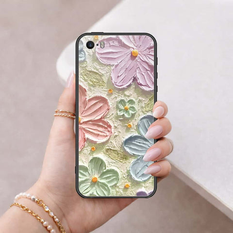 iPhone 5 Cover - Floral Series 4 - HQ Ultra Shine Premium Infinity Glass Soft Silicon Borders Case