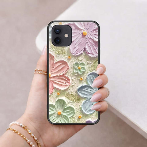 iPhone 12 Mini Cover - Floral Series 4 - HQ Ultra Shine Premium Infinity Glass Soft Silicon Borders Case