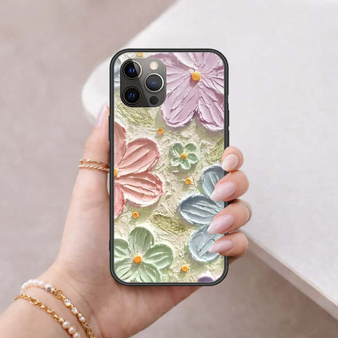 iPhone 12 Pro - Floral Series 4 - HQ Ultra Shine Premium Infinity Glass Soft Silicon Borders Case