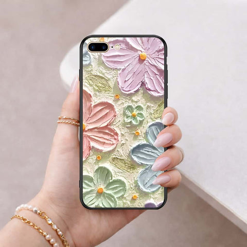 iPhone 8 Plus / 7 Plus - Floral Series 4 - HQ Ultra Shine Premium Infinity Glass Soft Silicon Borders Case